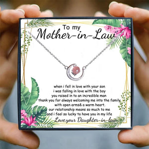 New Mom Necklaces for Women Birthday Gifts Choker Necklaces & Pendant to Mother From Daughter-in-law Crystal Moom Jewelry