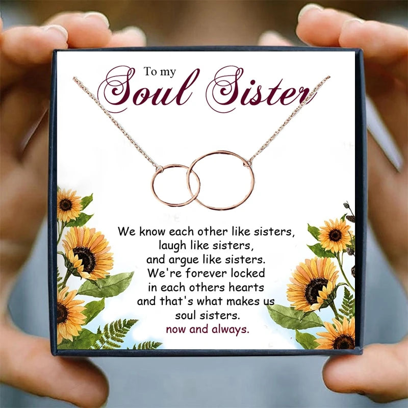 Soul Sister Necklace Women 2020 Friendship Pendant Necklaces Jewelry Family Gift Friends Christmas Gifts Rose Gold Necklace Girl