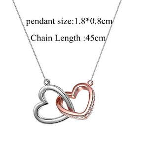 To My Mum Necklaces for Women Son Gift Heart Pendant Necklace Female Girl Crystal Chain Necklace Gifts Best Friends Jewelry