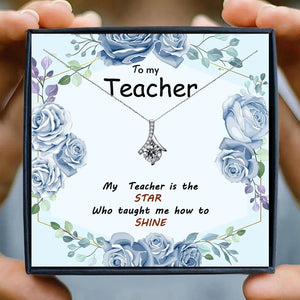 Teacher Necklaces Gifts Crystal Chain Necklace Women Jewelry School Student for Teacher's Day Christmas Holiday Collares Bijoux