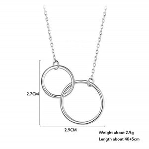 Family Gifts Aunt-Niece Necklace Women Two Interlocking Infinity Double Circles Chain Necklace Jewelry Birthday Christmas Gifts