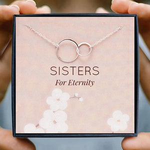 Sister Necklace Besite Gifts Women Two Interlocking Infinity Circles Pendant Necklaces Birthday Gifts Soul Jewelry Birthday Gift