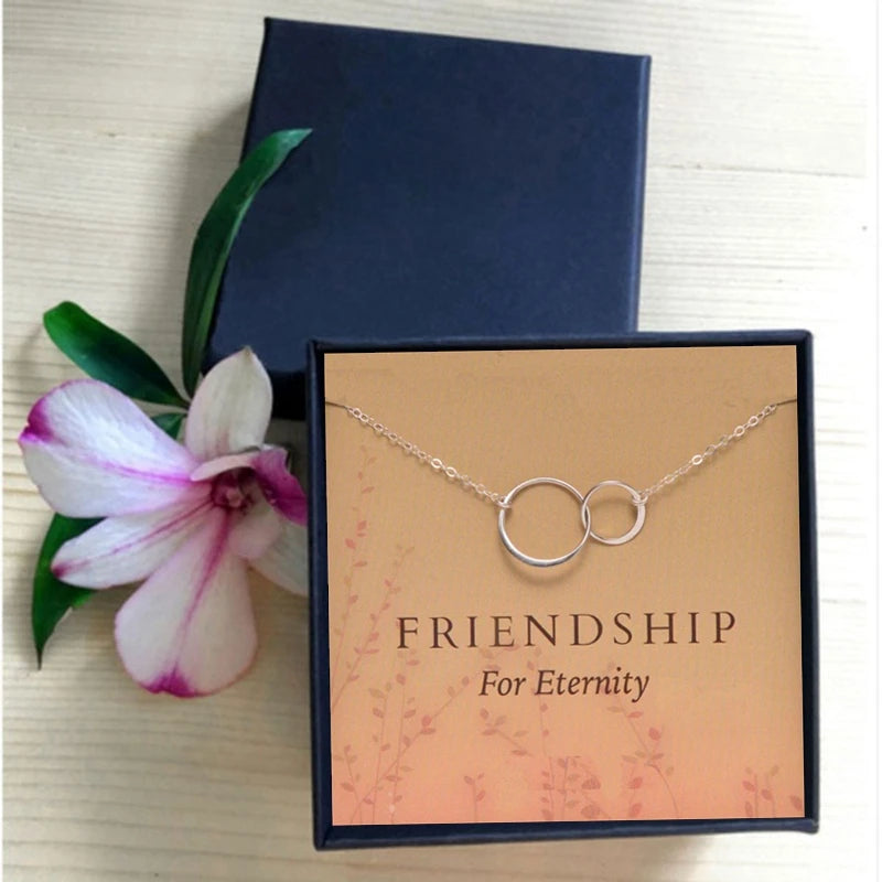 BFF Necklace - Interlocking Infinity Pendant for Friendship