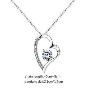Gift for Women Necklaces Girly Heart Pendant Crystal Necklace for Women Christmas Birthday Wife and Husband Valentines Day Gift