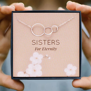 Sister Necklace Women Friendship Three Circle Pendant Necklace Birthday Jewelry Gift Necklaces for Eternity Best Friend Presents