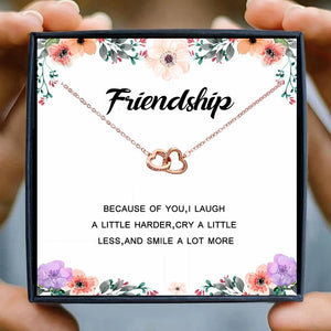 Friendship Necklace Rose Gold Heart Pendant Necklace for Women Collares Girl Necklace Fashion Jewelry Birthday Christmas Gifts