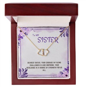 Golden Heartstrings: Sister's Everlasting Love Necklace