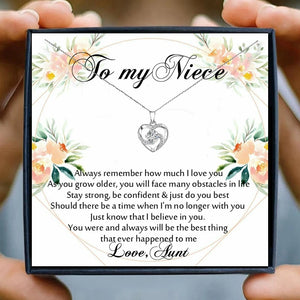Niece Necklace Jewelry Gifts Crystal Pendant Necklace Women Necklaces Pendants Aunt Uncle Gifts Birthday Presents Christmas Gift