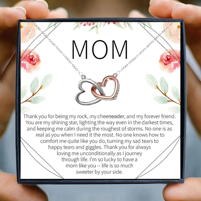 Necklaces For Mom Gift heart pendant Necklace Crystal Mom Necklace Women Infinity Mothers' Day Gifts Rose Gold Jewelry