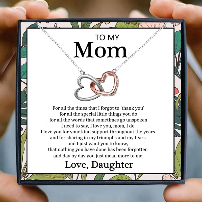 Necklaces For Mom Gift heart pendant Necklace Crystal Mom Necklace Women Infinity Mothers' Day Gifts Rose Gold Jewelry