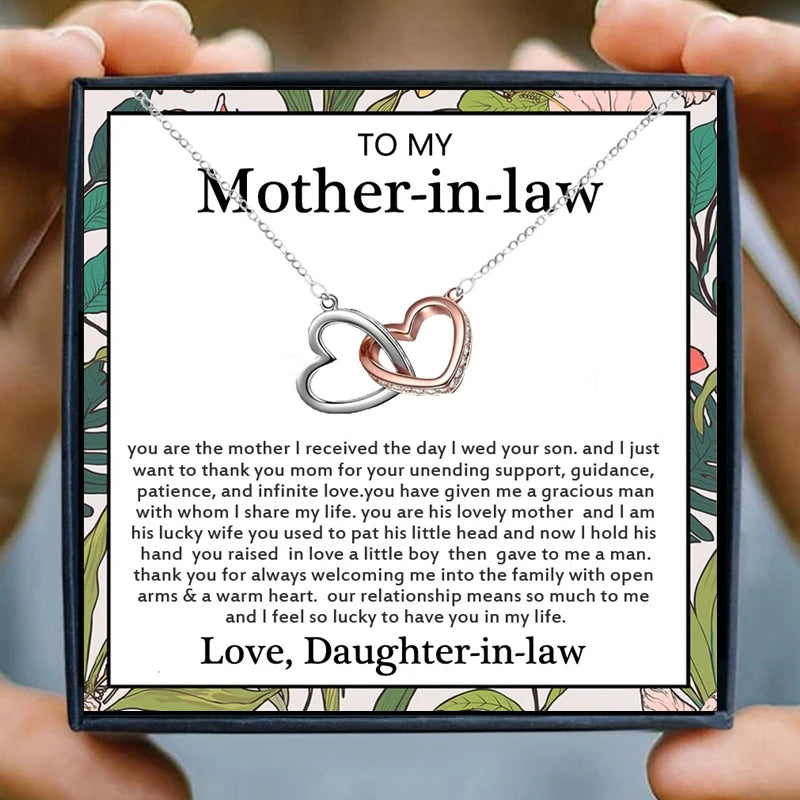 Mom Necklaces for Women Gift Heart Pendant Necklace Female Girl Crystal Mom Necklace Infinity Gifts Rose Gold Jewelry