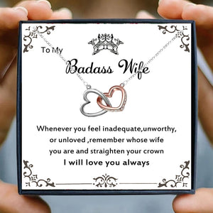 bdadss wife Necklaces for Women Gift Heart Pendant Necklace Female Girl Crystal Infinity Necklace Gifts Wife Lovers Jewelry