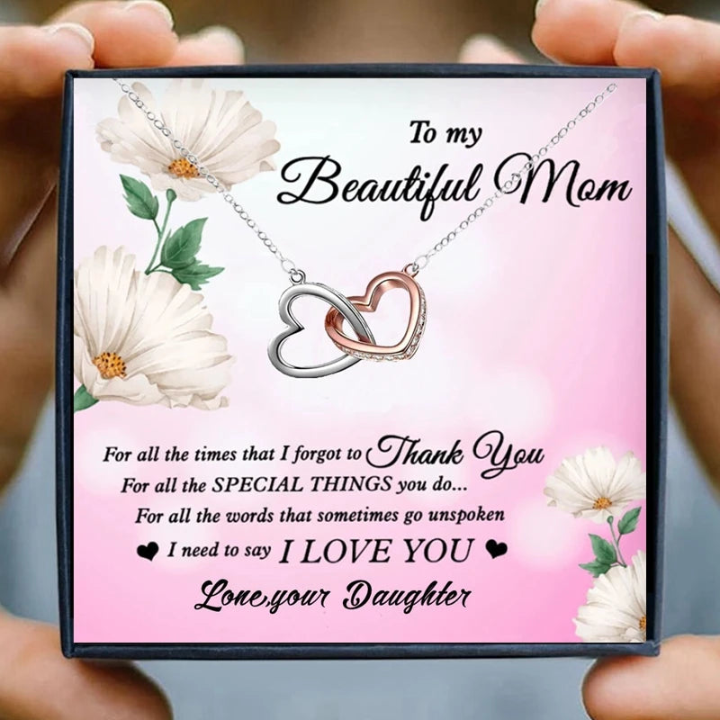 Necklaces For Mom Gift heart pendant Necklace Crystal Mom Necklace Women Infinity Mothers' Day Gifts Rose Gold Jewelry