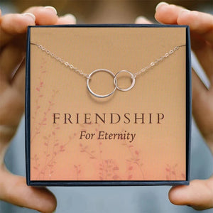 Bff Necklace Girly Choker Pendant Necklaces Pendants Friendship for Eternity Necklace Two Interlocking Infinity Circles Gift