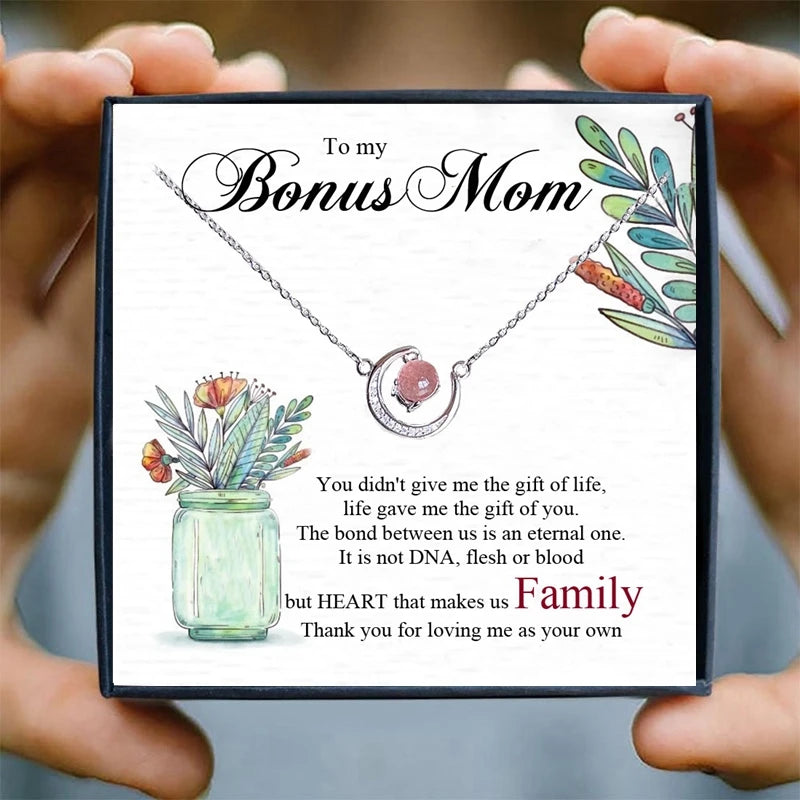 New Mom Necklaces for Women Birthday Gifts Choker Necklaces & Pendant to Mother From Daughter-in-law Crystal Moom Jewelry