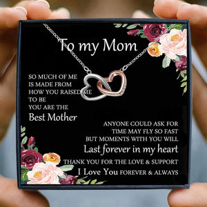 Mom Necklaces for Women Gift Heart Pendant Necklace Female Son Daughter Gifts Crystal Chain Necklace Best Friends Jewelry