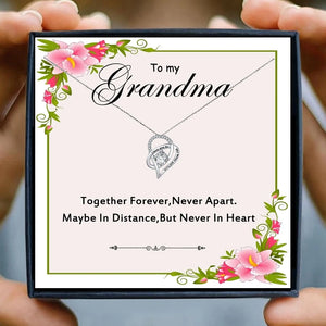 Grandma Necklace Gifts Women Heart Pendant Necklace Nana Chain Necklace Granddaughter Birthday Jewelry Family Christmas Gift