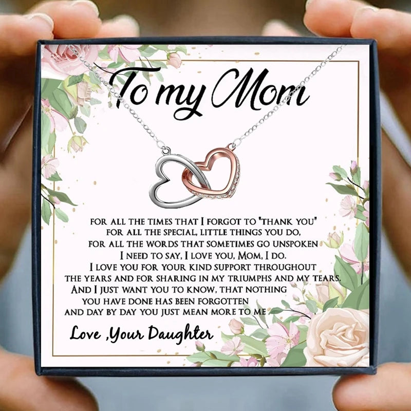 Necklaces For Mom Gift heart pendant Necklace Crystal Mom Necklace Women Infinity Mothers' Day Gifts Rose Gold Jewelry