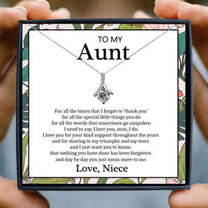 Christmas Gifts for Aunt Crystal Pendant Necklaces for Women Family Gift to Anut and Niece Friendship Chain Necklace Birthday