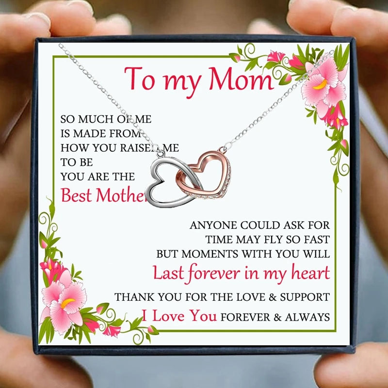 Necklaces For Mom Gift heart pendant Necklace Crystal Mom Necklace Women Infinity Mothers' Day Gifts Rose Gold Jewelry