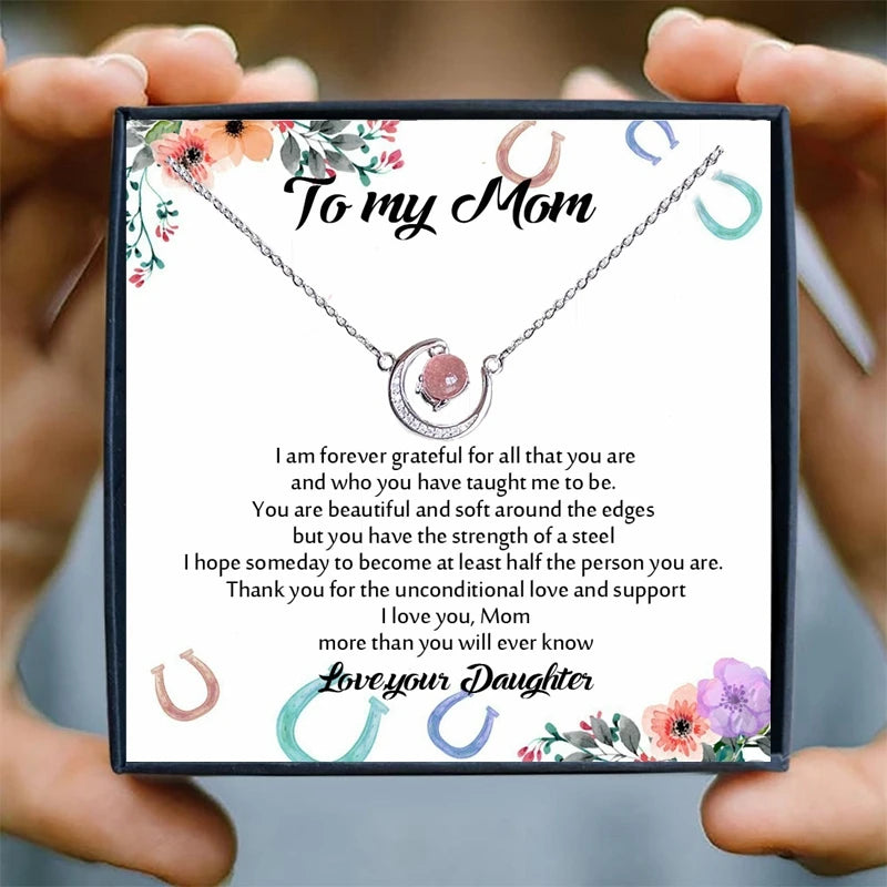 Crystal Necklace Women Infinity Moon Pendant Necklaces & Pendants For Mom Choker Necklace Mothers Day Gifts Collares Kolye