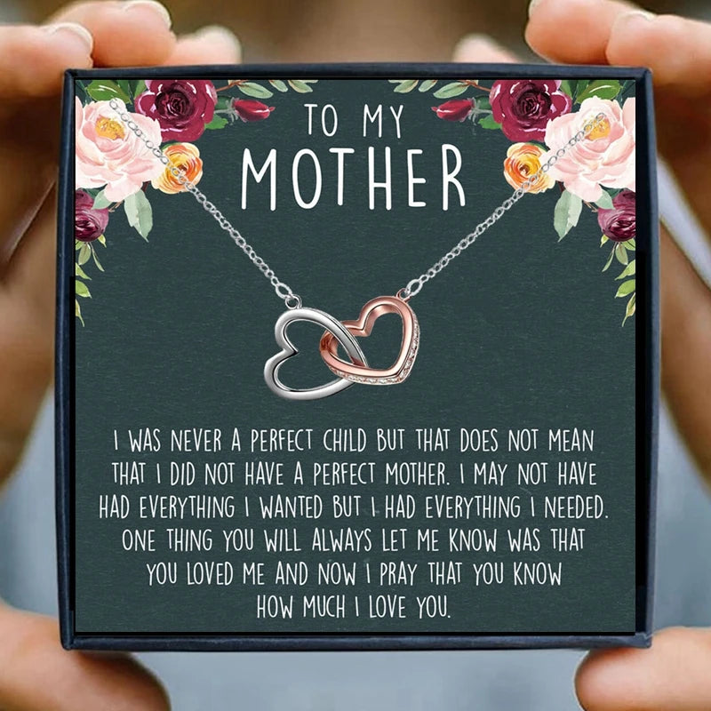 Necklaces For Mom Gift heart pendant Necklace Crystal Mom Necklace Women Infinity Mothers' Day Gifts Rose Gold Jewelry