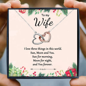 Soulmate Necklaces for Wife Gift Women Heart Pendant Necklace Female Girl Crystal Infinity Necklace Gifts Wife Lovers Jewelry