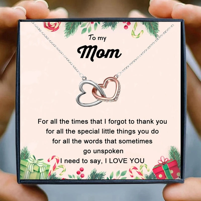 Necklaces For Mom Gift heart pendant Necklace Crystal Mom Necklace Women Infinity Mothers' Day Gifts Rose Gold Jewelry