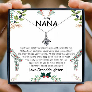 Christmas Gifts for Nana Crystal Pendant Necklaces for Women Family Gift to NaNa Grandmother Grandma Chain Necklace Birthday