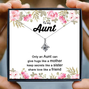 Christmas Gifts for Aunt Crystal Pendant Necklaces for Women Family Gift to Anut and Niece Friendship Chain Necklace Birthday