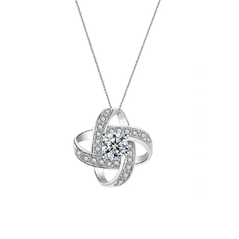 Heartfelt Family Bond: Girly Crystal Pendant Necklace